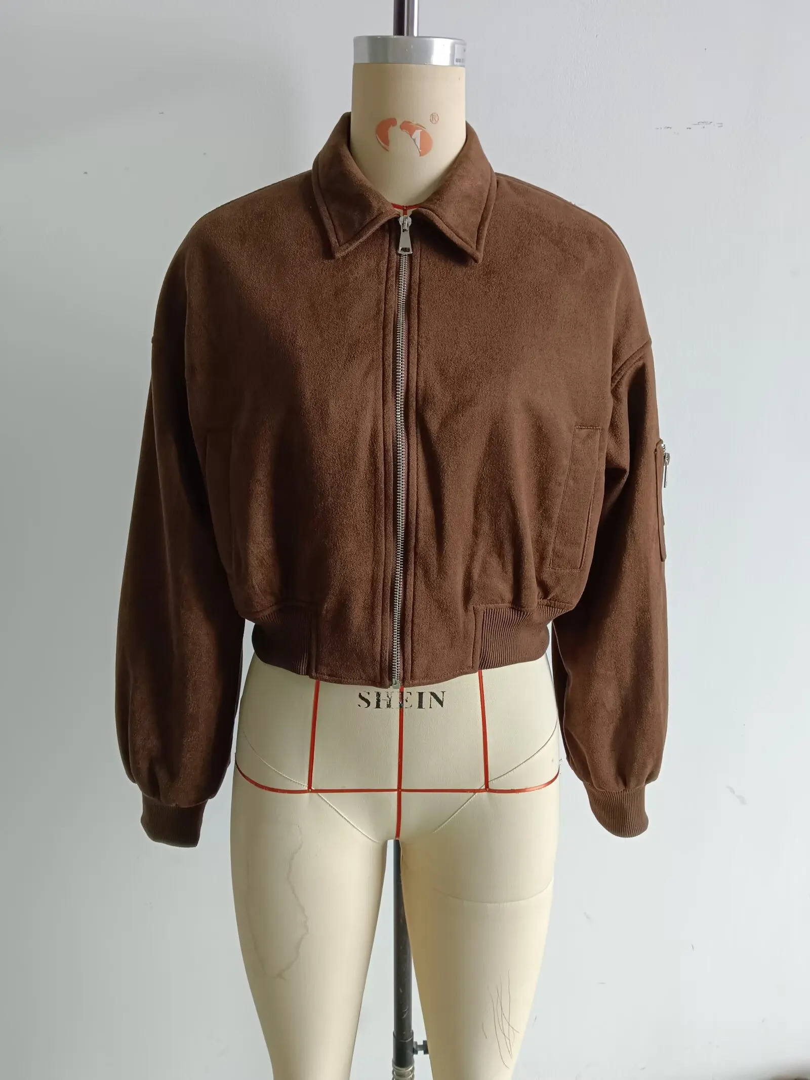 Suede Jacket Women Autumn Winter Long Sleeve Zipper Crop Coat Female High Street Outerwear Vintage Jackets Clothes 251020