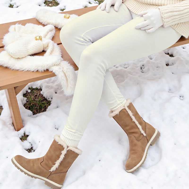 Winter Warm Thicken Plush Shark Pants Women High Waist Lambs Velvet Leggings Woman Seamless Fleece Thickened Thermal LeggingsT251025