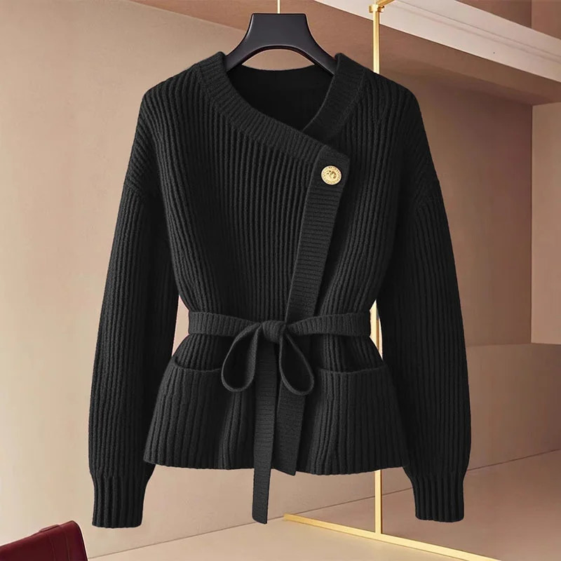 Autumn Winter Cardigan Sweater Coat Women Allmatch Fashion Temperament Knitwear Female Longsleeved Elegant Top Ladies 251021