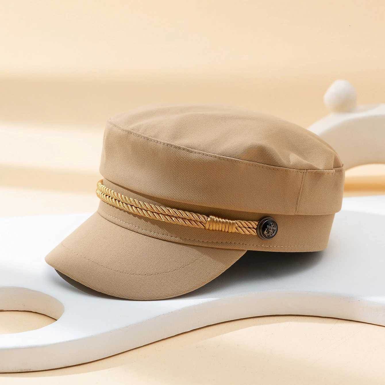 Simple double rope braid flat top beret Korean version of spring and autumn simple fashion all the newsper boy hat Y251025