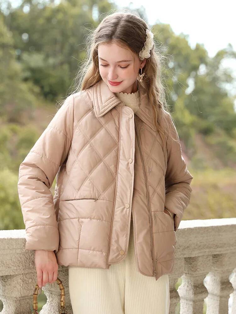 Turn-down Collar Women's 2024 Winter New Short Loose Windproof Warm Cotton-padded quilted Jacket 2234155370 dongdumaoyi