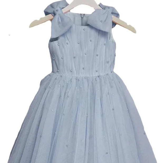 Gorgeous Formal Kids Dress Girls Sleeveless Pearl Cake Tutu Dress Children Birthday Party Clothes 251023