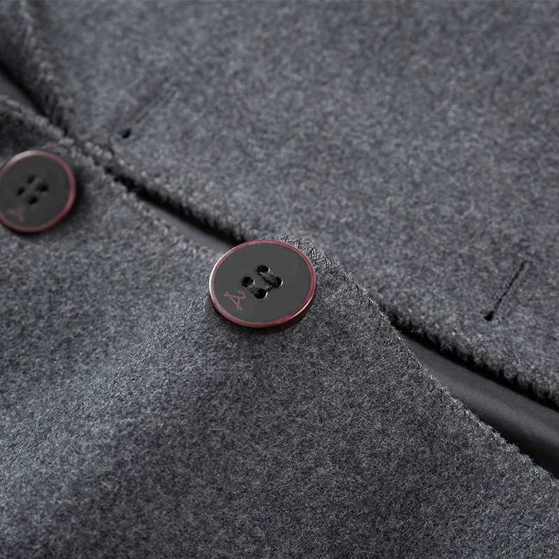 Blends Single Breasted Cardigan Coats Blazers Suits Men Long Sleeve Pockets Loose 2025 High Street Spliced Wool OuterwearT251025
