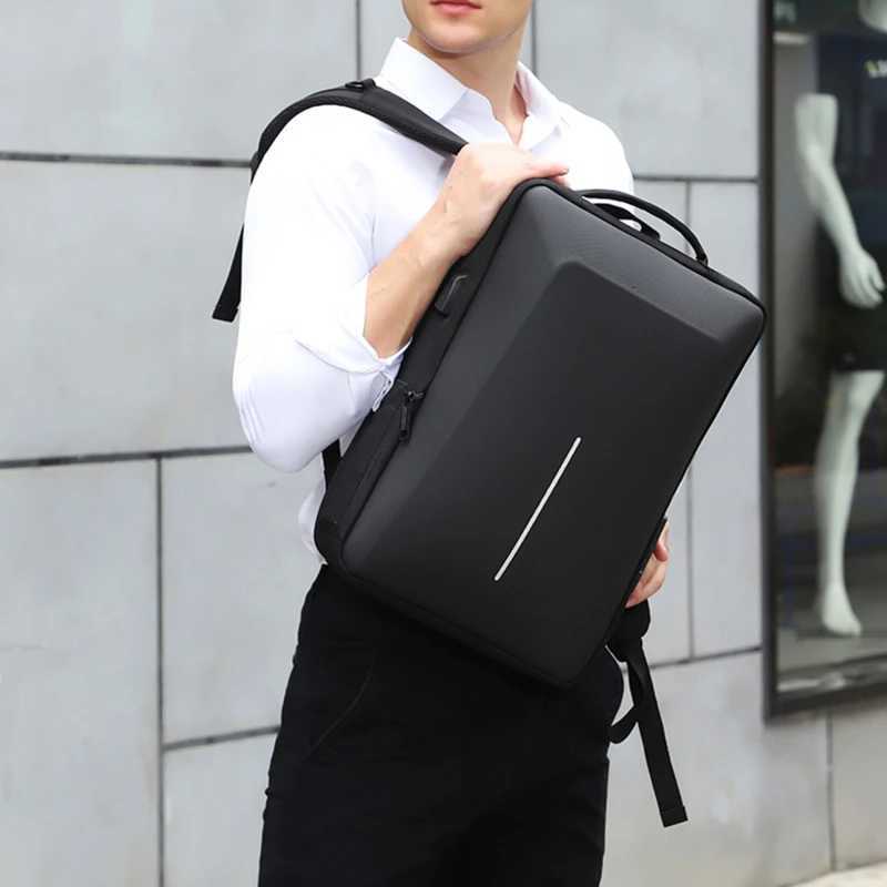 Mens Casual Hard Shell Backpack Antitheft Backpack High Capacity Travel USB Charging Bag Fasion Business Computer Bag For Male W251025