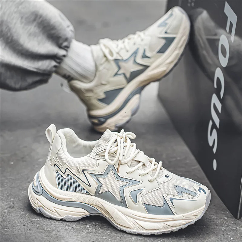 Autumn Men Casual Sneakers Stars Platform Vintage Shoes Tennis Running Sneakers Breathable Lace Up Sports Shoes For Male 3944 251023