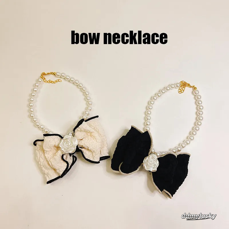 Pet Dog Necklaces With Bowknot Pearl For Kitty & Puppy - High-Grade Cat Necklace Jewelry Ddmylucky