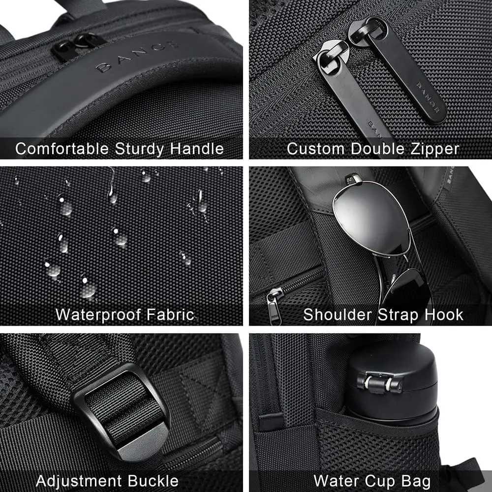 BANGE Sling Travel Laptop Backpack Fits 156 Inch Laptop for Men and Women Waterproof with Side Mesh Pocket USB Charging Port W251025