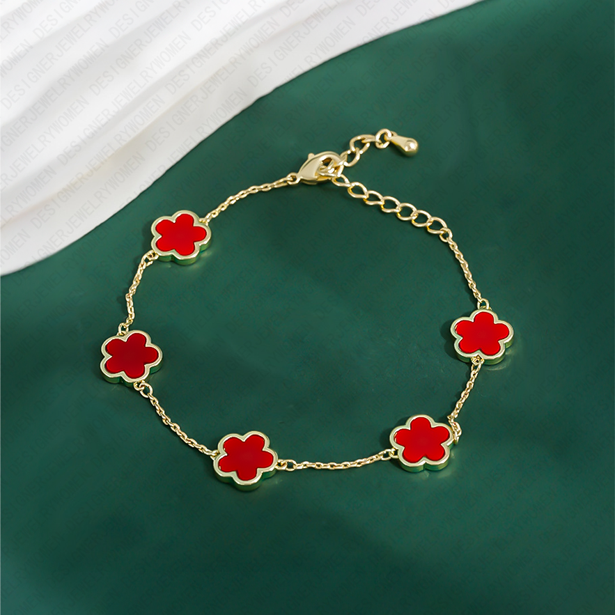 Designer Bracelet Bracelet for Women Five Petal Flower Bracelets Petal Bangle Gold Bangles Luxury Jewlery Designer for Women Elegant Timeless Fashion 