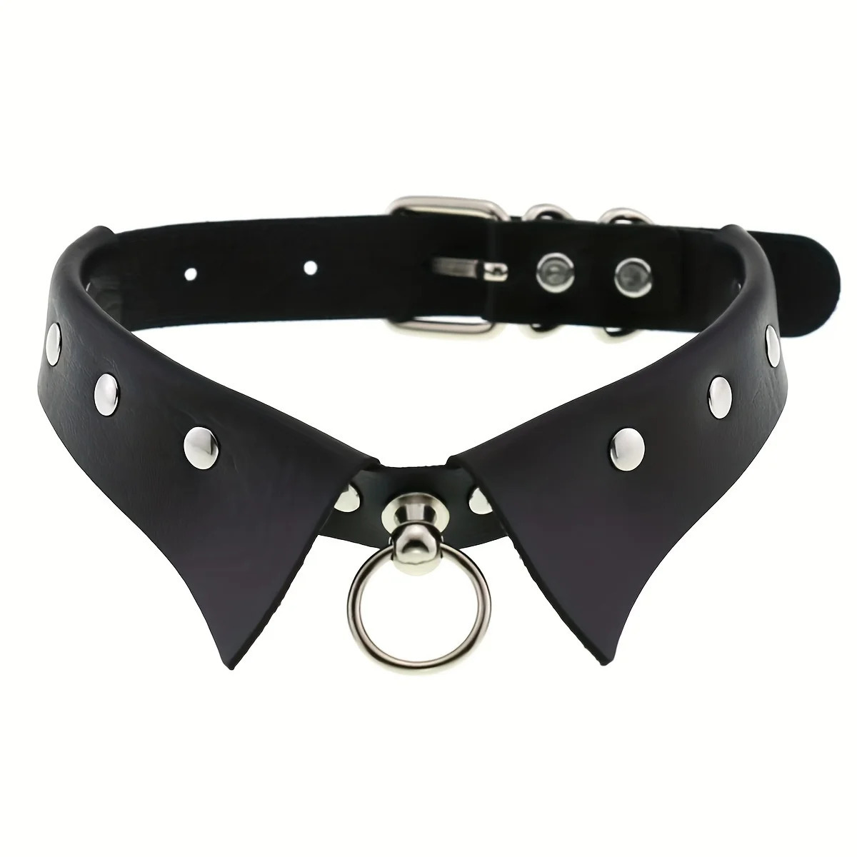 Vintage Gothic Choker Necklace with ORing Bell Y2K Punk Faux Leather Collar for Everyday Party Wear Valentines Gift 251023
