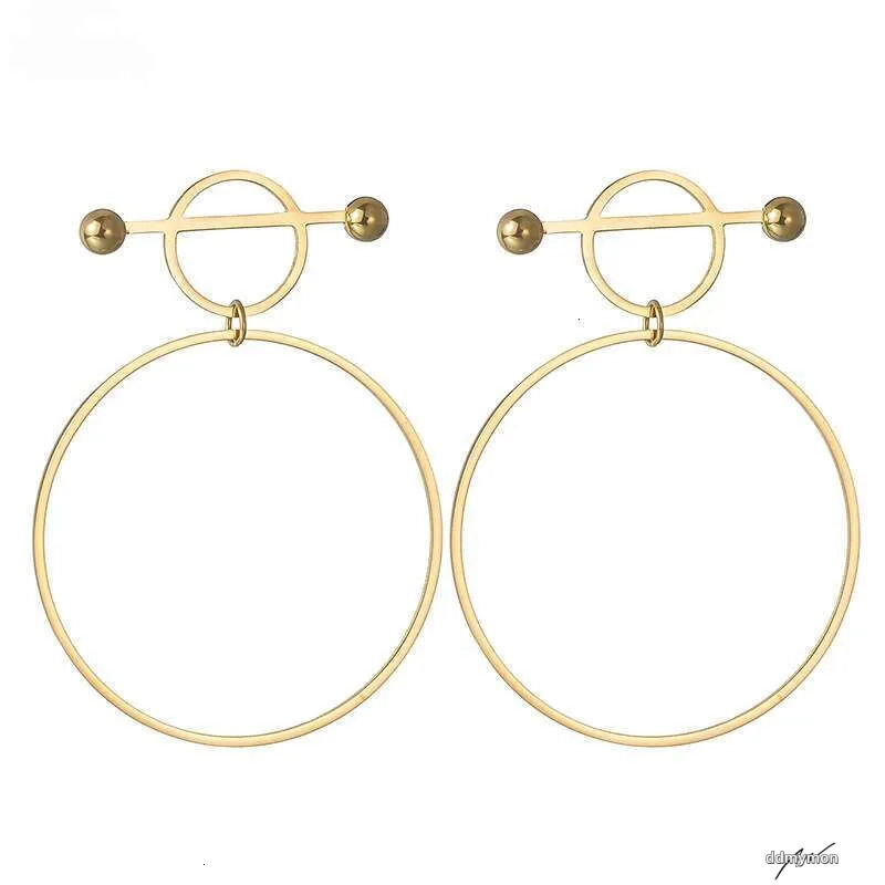 Gold-Plated Hoop Earrings: Stainless Steel Fashion Jewelry For Women - Circle Design Ddmymon