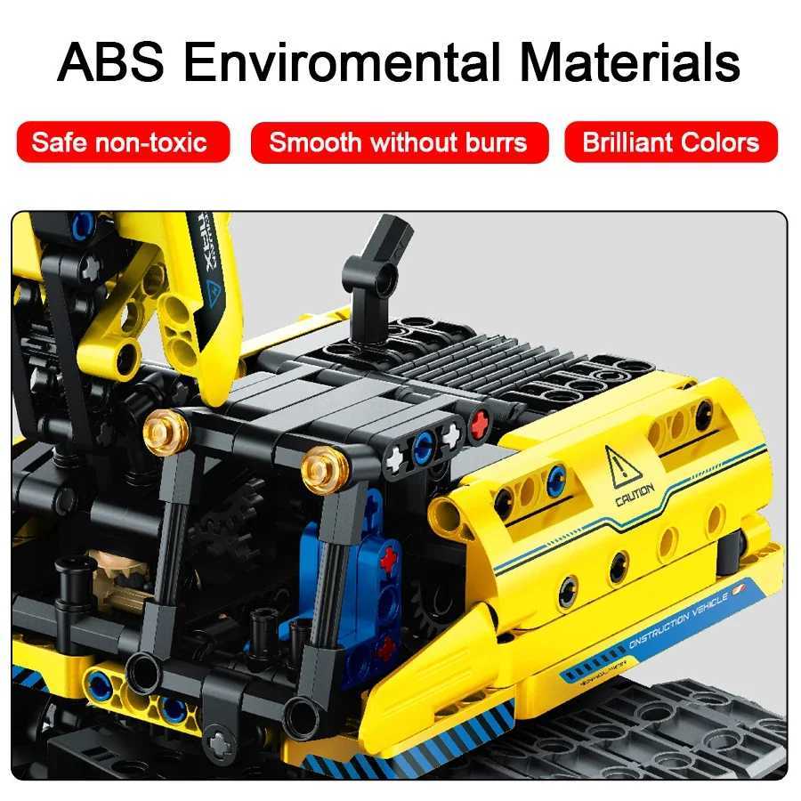 516PCS 3 IN 1 App RC Excavator Technical Building Blocks Construction Engineering City Vehicle Car Bricks Toys Adults Boys Gifts C251023