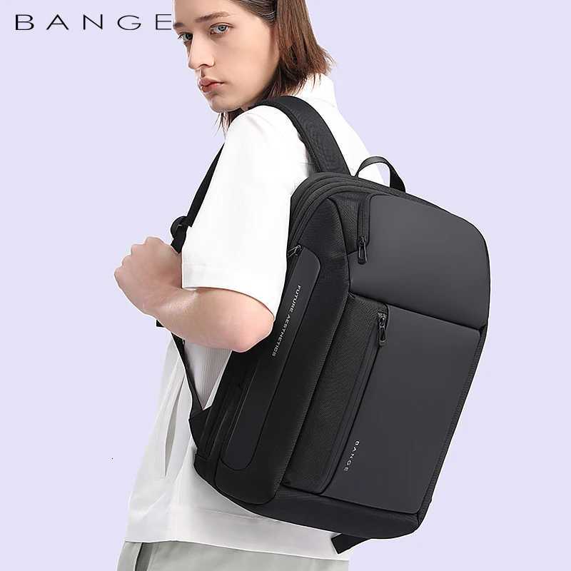 BANGE Waterproof Man Backpack Multifunctional Fits 156 inch Laptop Bag Multilayer Pockets School Backpack with USB Recharging W251025