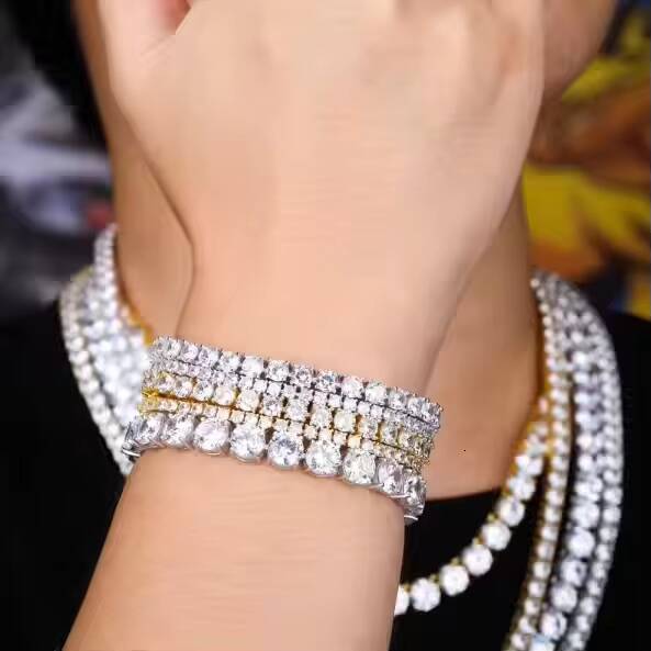 Wholesale Hip Hop Women Tennis Necklace 925 Silver Men Iced Out Moissanite Jewelry Chain VVS D Color Diamond Link Chain Necklace