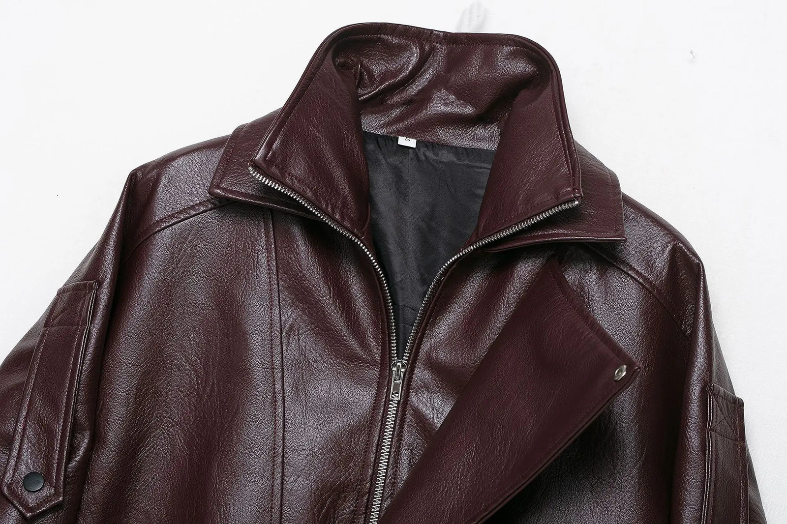 early autumn American high street niche lapel jacket retro loose versatile trendy leather jacket 251020