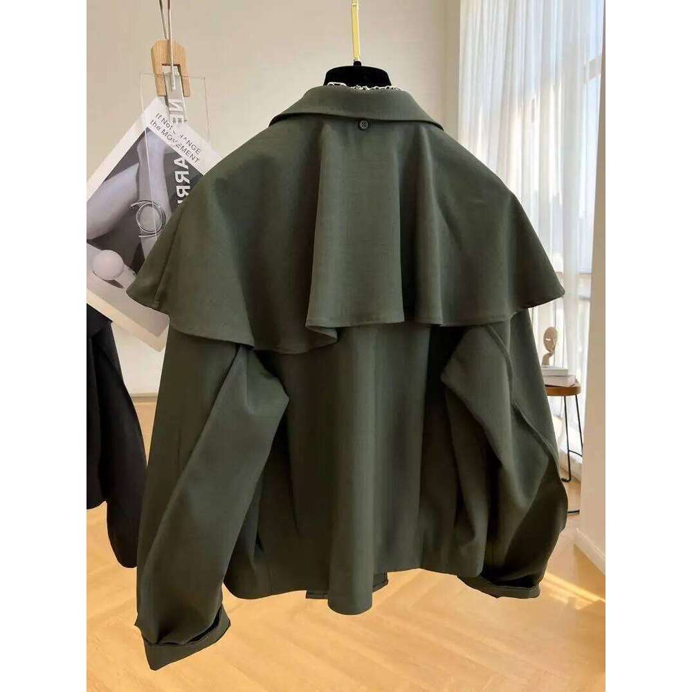Korean Fashion Cloak Casual Capes Jacket Women S Dongdaemun Short Coats Woman Heavy Jackets Trend Winter Cardigan Tops New