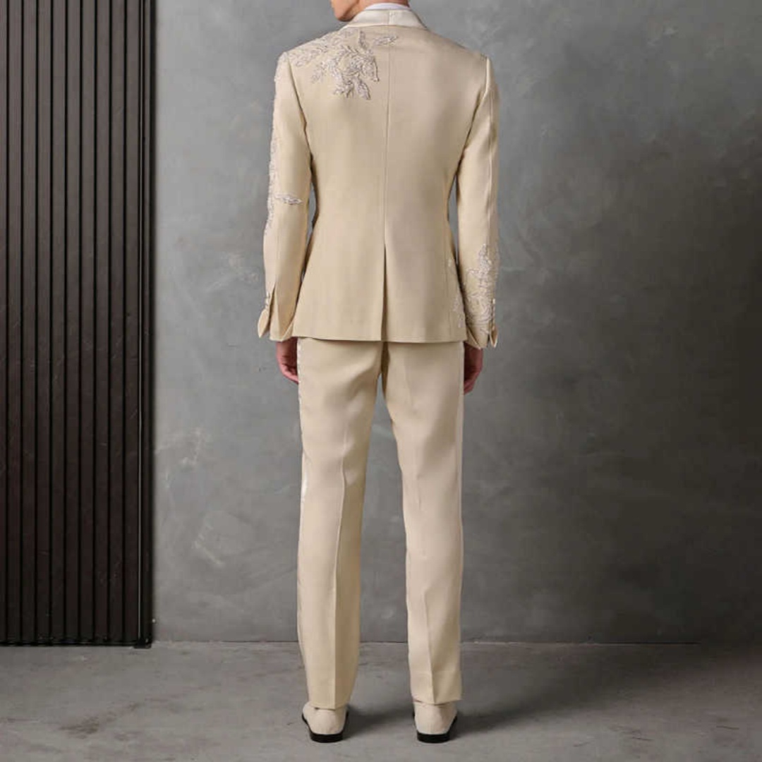 Luxury Beadeds Men Suits Single Breasted Shawl Lapel Jacket Blazer Sequins Classic Fit Prom Male Party Customized Tuxedos