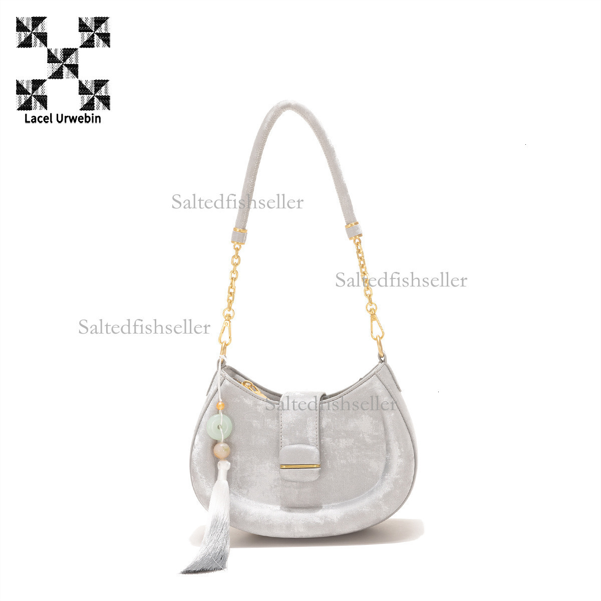 Lacel Urwebin Designer New Chinese Underarm Bag Luxury Trendy Simple Style Velvet Shoulder Bag Fashion Mini Women's Bag Phone Bag Handbag