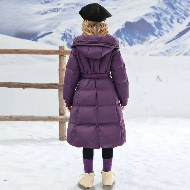 New kids' Down Jacket Thickened Purple Girls' Coat Heavyweight Stylish Winter Clothing