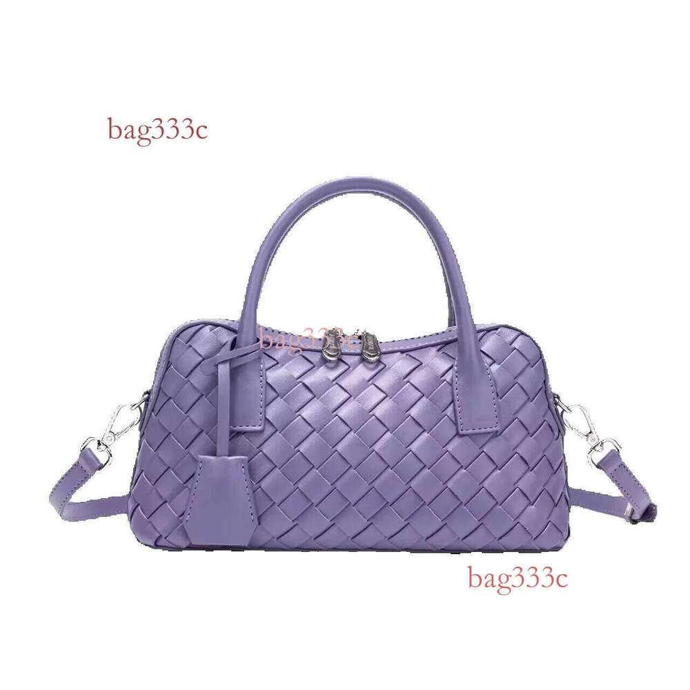 Bao Die Jia New Handmade Woven Bowling For Women Fashionable Versatile Commuting High-End Feel Single Shoulder Crossbody Bag Cowhide Woven Bag