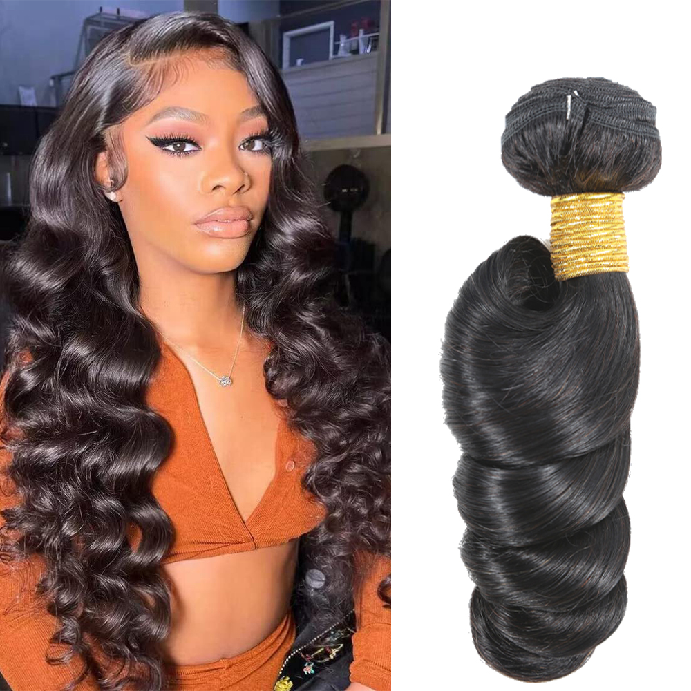 Virgin Human Hair Loose Wave Bundles 8-32 Inch 95-100g Natural Black Color Can Be Dyed Styled