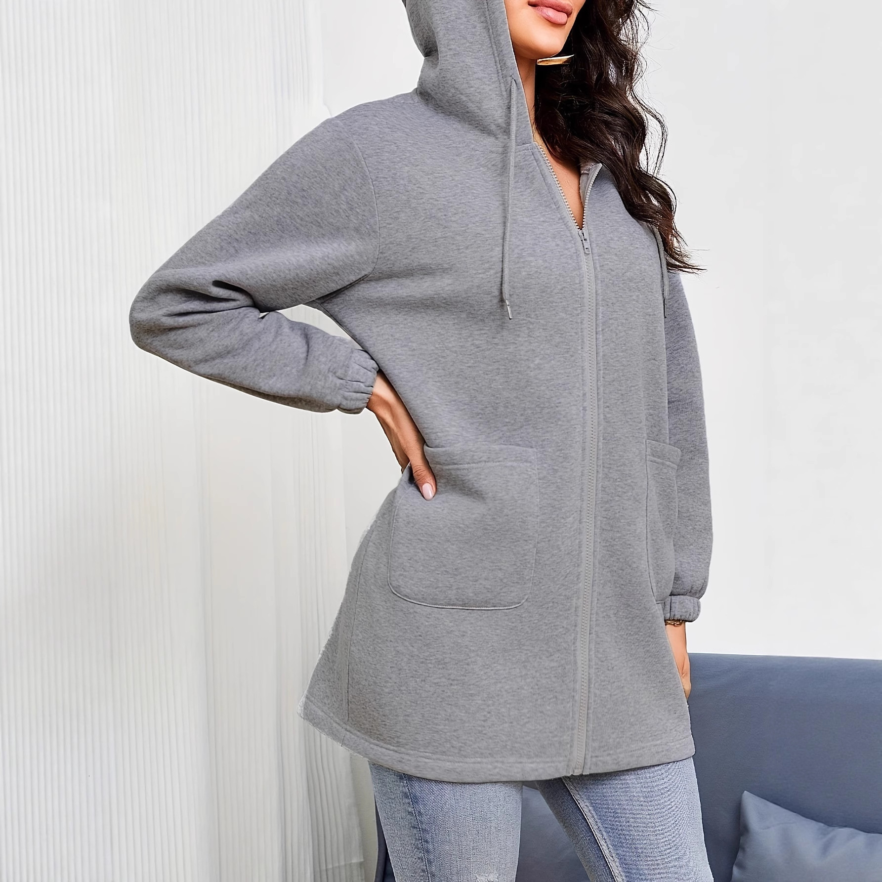 Outdoor Autumn and Winter Casual loose Long Sleeve Sweatshirt Half Zipper Ladies