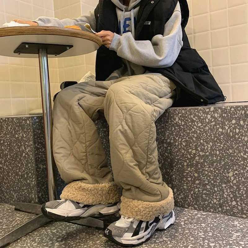 Thicken Fleecelined Cotton Pants for Women Warm Casual Cold Resistant Extreme Cold Cotton Wideleg Trousers FemaleT251025