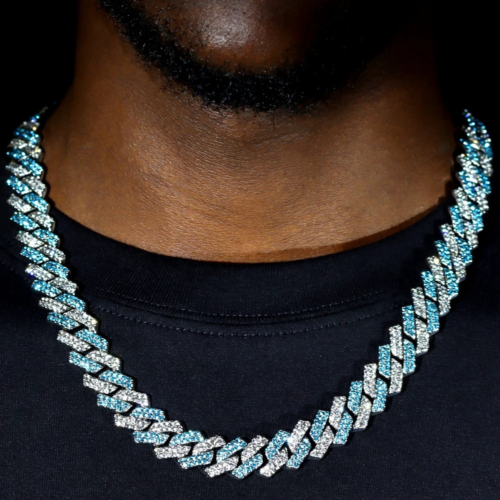 14mm Multicolor Iced Out Crystal Prong Cuban Chain Necklace for Women Men Bling Paved Rhinestone Choker Necklace Hip Hop Jewelry 251013