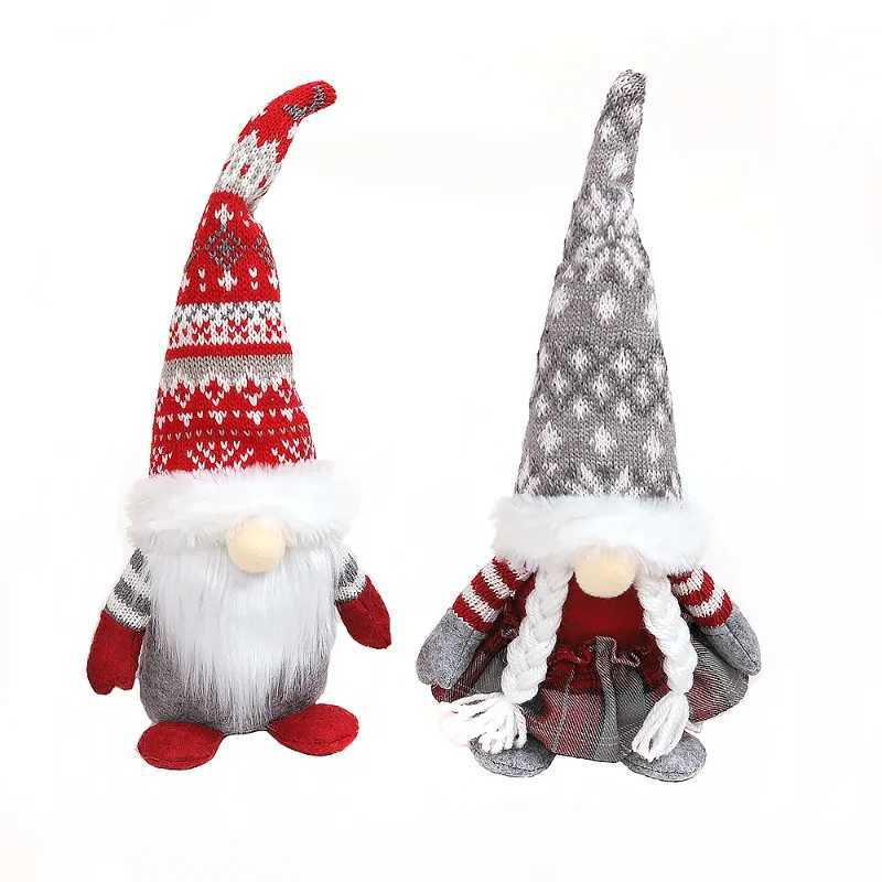 New Christmas s Plush Santa Doll Christmas Ornaments Cute Knitted Hat Faceless Christmas Decorations for Home Navidad C251024