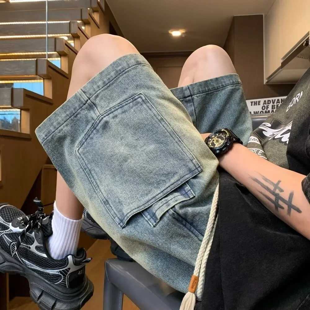 Summer Thin American High Street Washed Casual Loose Mens Denim Shorts Workwear FivePoint Pants Large Size Cool StyleXJ251025