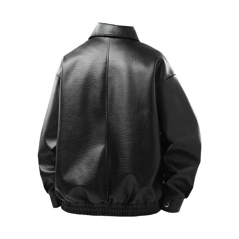 Outdoor Highquality Fashion Trend Autumn and Winter Leather Jacket Mens Outdoor Versatile Breathable Warm Top 251024