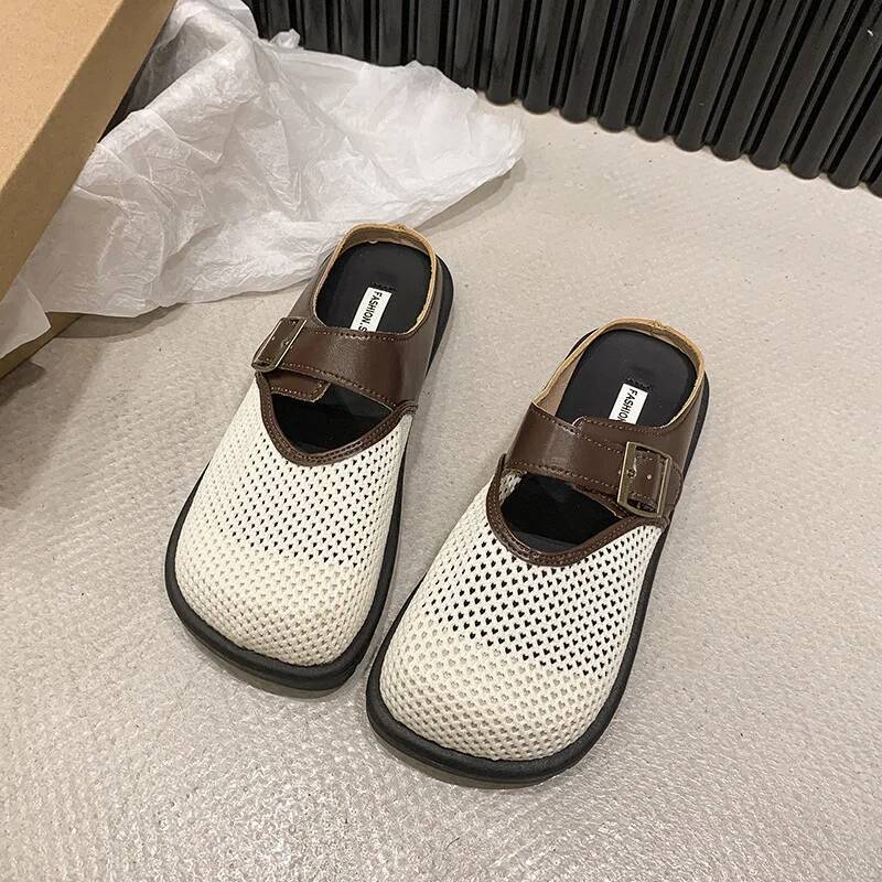 Mesh Flats Slippers Sandals 2024 Slides spring autumn New Outdoor Fashion Cusual Soft Sole Dress Women Shoes Zapatos Mujer ddmythur