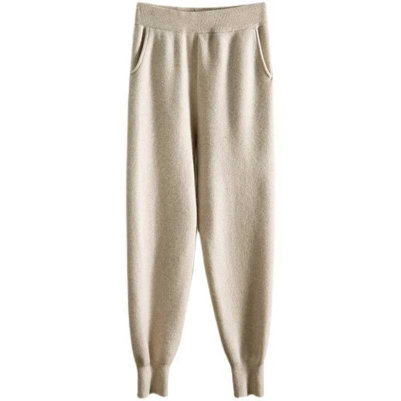 2023 Knitted Sweatpants Woolen Ankle Banded Pants Woollen Trousers Womens Winter Cigarette Pants WideLeg Pants Sports PantsT251025