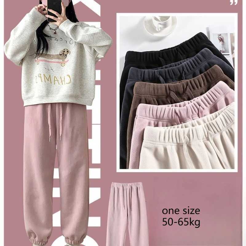 Womens Pant Polar Fleece Sweatpants Women Plush Thick Solid Sportswear Tracksuit Bottoms Thermal Warm Harlan Bound Feet PantsT251025