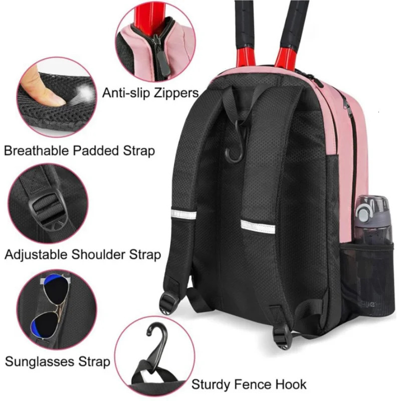 Professional Tennis Backpack Large Capacity Sports Racket Pack Holds 12 Tennis Rackets Outdoor Badminton Bag With Shoe Pocket 251024