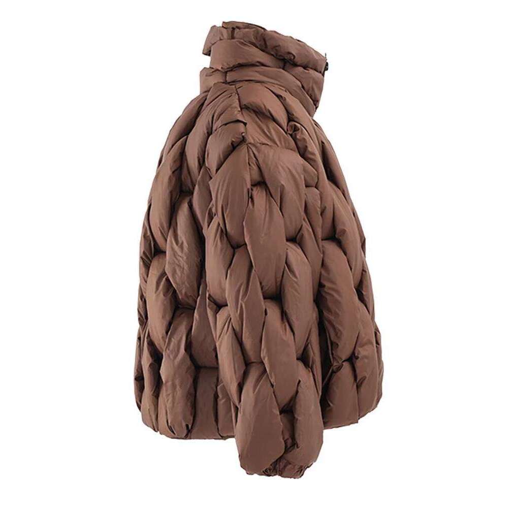 Brown Thick Big Size Keep Warm Cotton-Padded Coat Long Sleeve Women Parkas Fashion Tide New Autumn Winter 2025 Coats Designer Women
