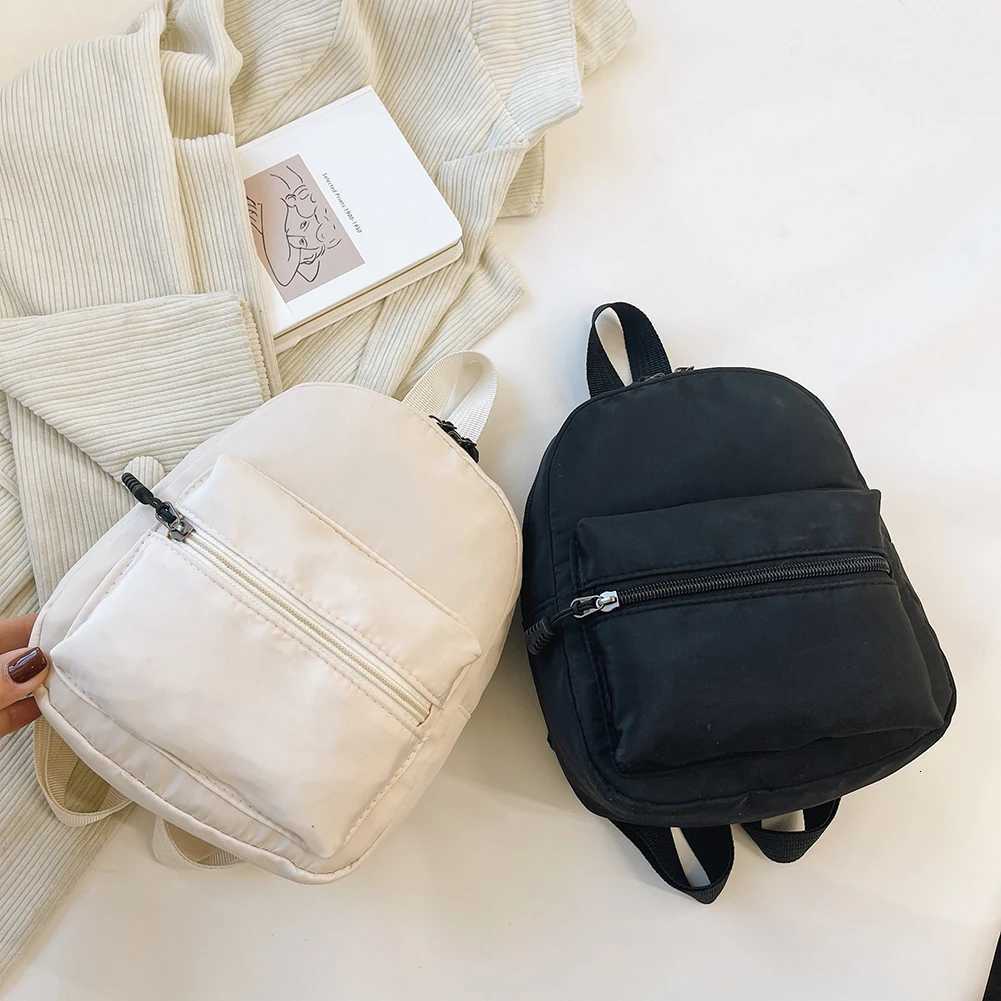 Fashion Solid Color Backpack Women Nylon Knapsack Preppy Style Mini Rucksacks W251025