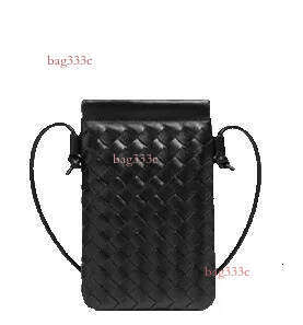 Korean Style Vertical Mini Coin Purse Phone Small Lightweight Single Shoulder Crossbody Women's Fashion Casual Handwoven Bag Cowhide Woven Bag