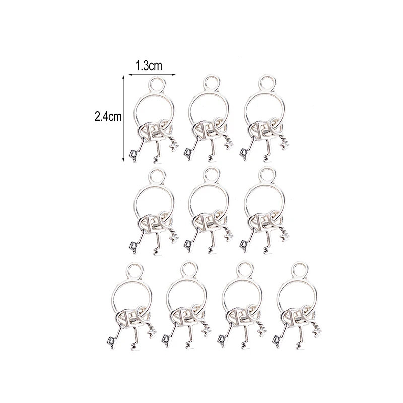 10pcslot Antique Silver Color Keys Charms Pendant DIY Handmade Keychain Necklace for Jewelry Making Accessories 251021