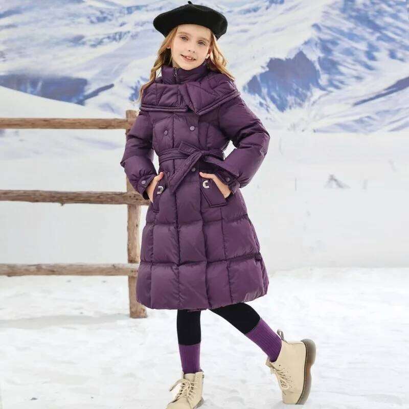 New kids' Down Jacket Thickened Purple Girls' Coat Heavyweight Stylish Winter Clothing