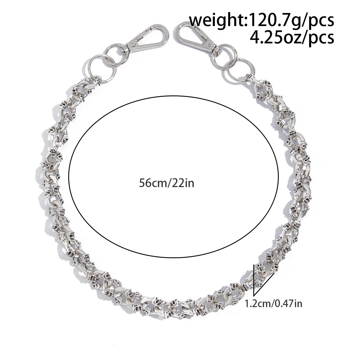 Stainless Steel Hip Hop Street Skull Long Keychains Wallet Belt Chain for Men Punk Trousers Hipster Pant Jeans Chain Jewelry 251023