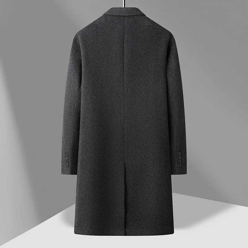 Classical British Style Men Double Breasted Cashmere Overcoat With Detachable Puff Lining Ecofriendly Wool Blend Coat Old MoneyT251025