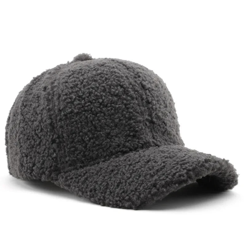 Autumn Winter Baseball Cap Women Artificial Lamb Wool Hats Keep Warm Cap Plush Baseball Caps Spring Baseball Cap Solid Sunshade 251023