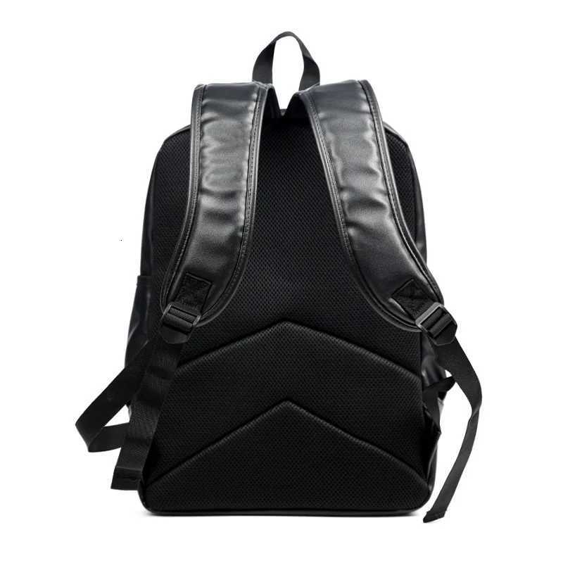 Men Backpack Pu Leather Fashion Waterproof Travel Bag Casual 14 inch laptop backpack W251025