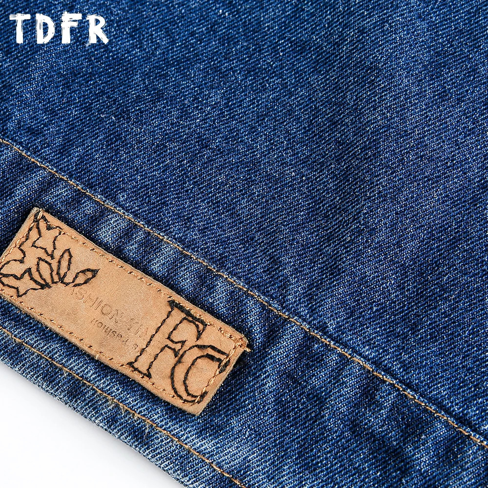Zipper Decoration Denim Jacket Mens Spliced Retro Washed Distressed Stand Collar Long Sleeve Loose Jeans Man 251017