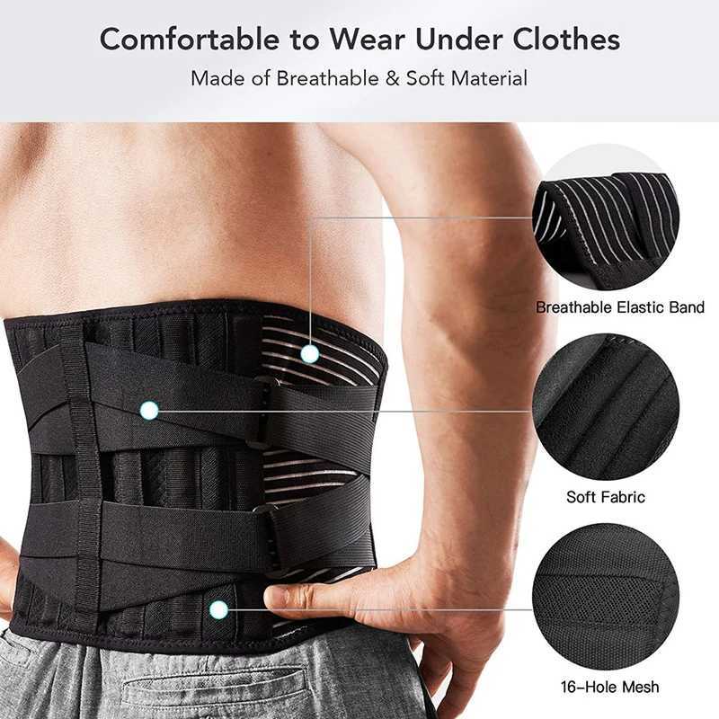 Lower Back Brace with 6 Stays Antiskid Orthopedic Lumbar Support Breathable Waist Support Belt for Gym Pain Relief Y251025