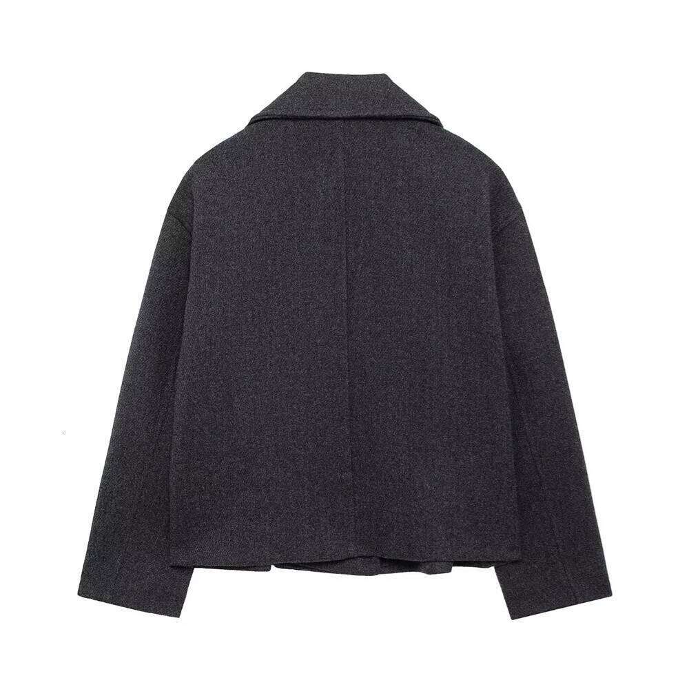 Autumn Winter New Product Casual Women S Fashion And Versatile Double Breasted Blended Short Coat