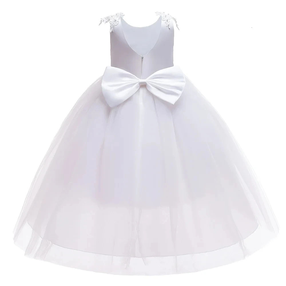 Teen Girls 614 Years Long Dress Bridesmaid Kids Dresses Children Princess Party Wedding Prom Gown Formal Occasion Bow Dresses 251023