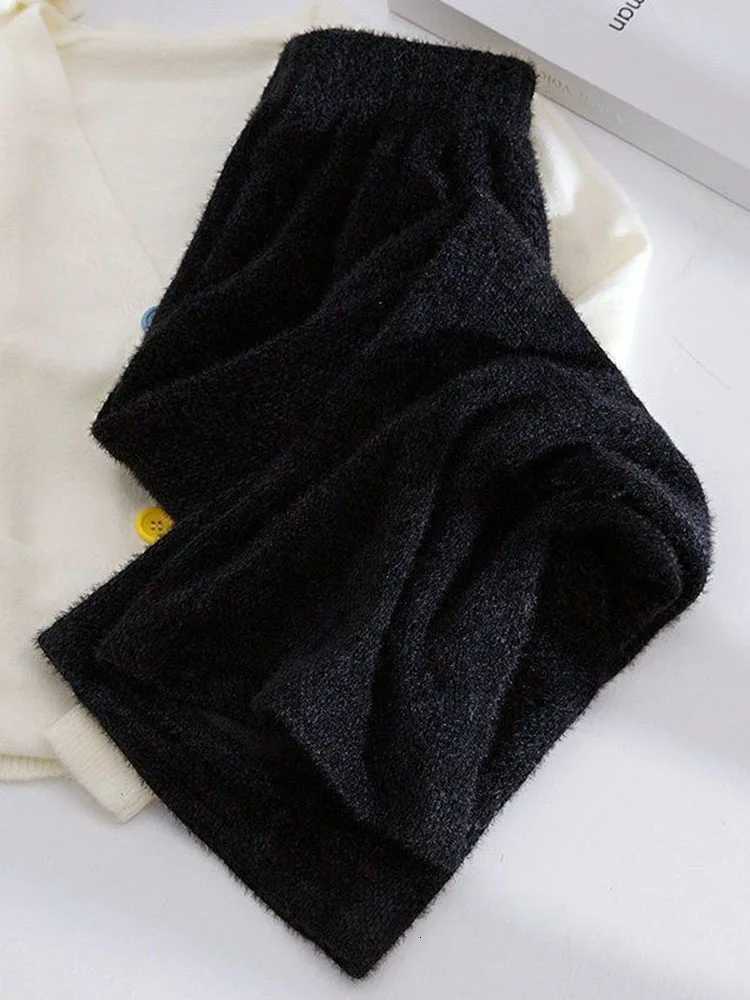 Knitwears Imitation Mink Wide Leg Pants Vintage Winter Fall Thick Straight Pantalones High Waist Plus Size 95kg Plush Broek XQ35T251025