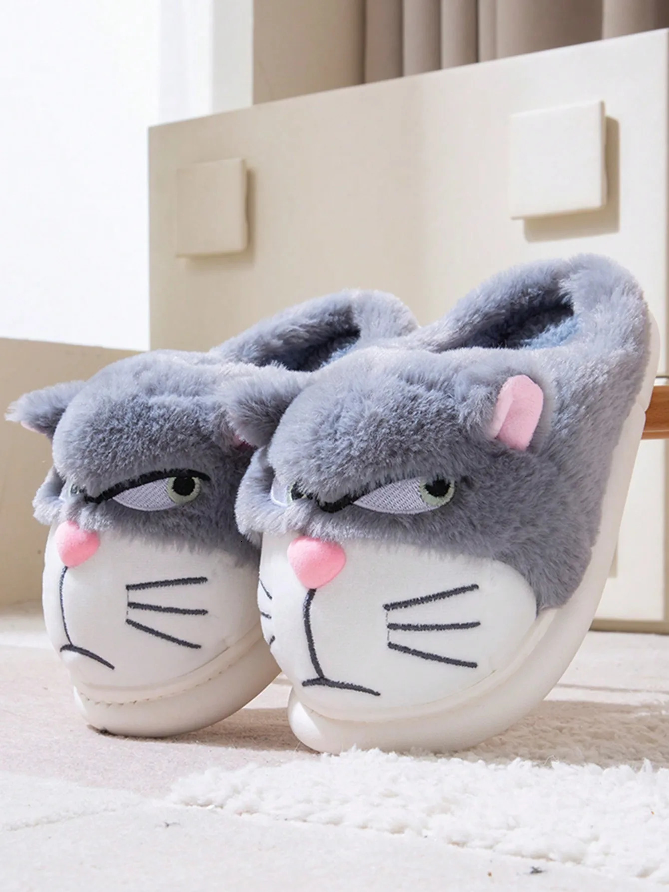 Mens Home Slippers Cotton Slippers Couple Winter Cute Cat Home Warm Comfortable Breathable Thick Bottom Thick Cotton251020