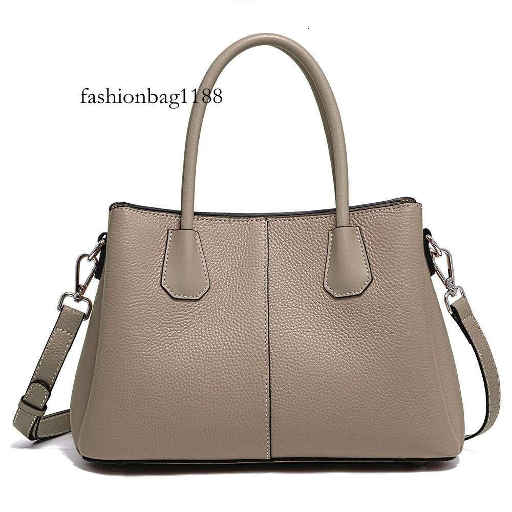 Zency Women's Genuine Leather Top-Handle Bag Noble White Crossbody with Three Compartments for Daily Work And Shopping